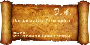 Damjanovics Alexandra névjegykártya