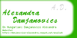 alexandra damjanovics business card